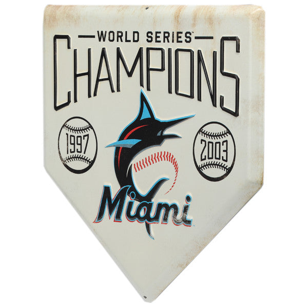 Miami Marlins World Series Champions Home Plate Metal Wall Art
