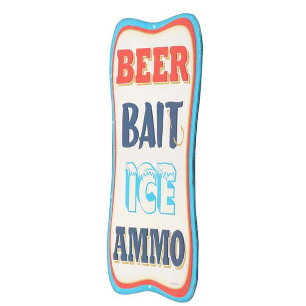 Retro Beer Bait Ice Ammo Metal Sign