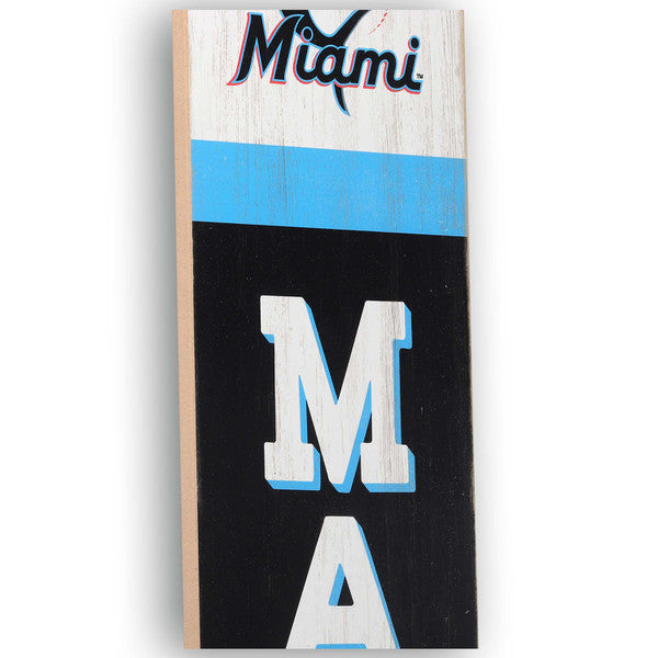 Miami Marlins Team Spirit Vertical Wood Wall Decor