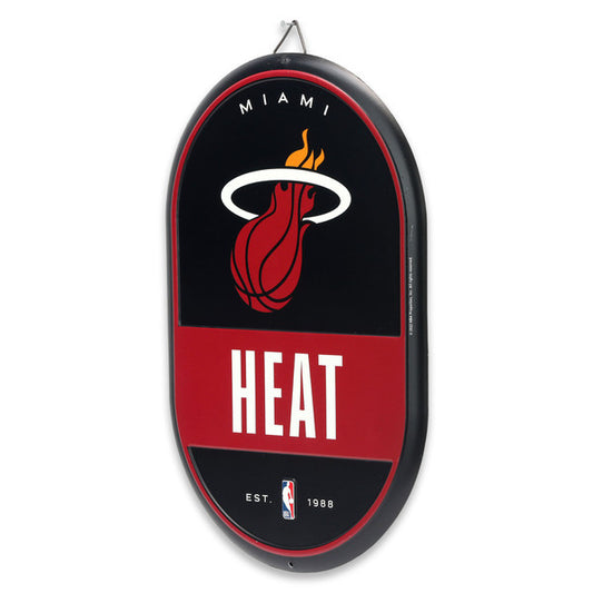 Miami Heat Team Spirit Oval Metal Sign